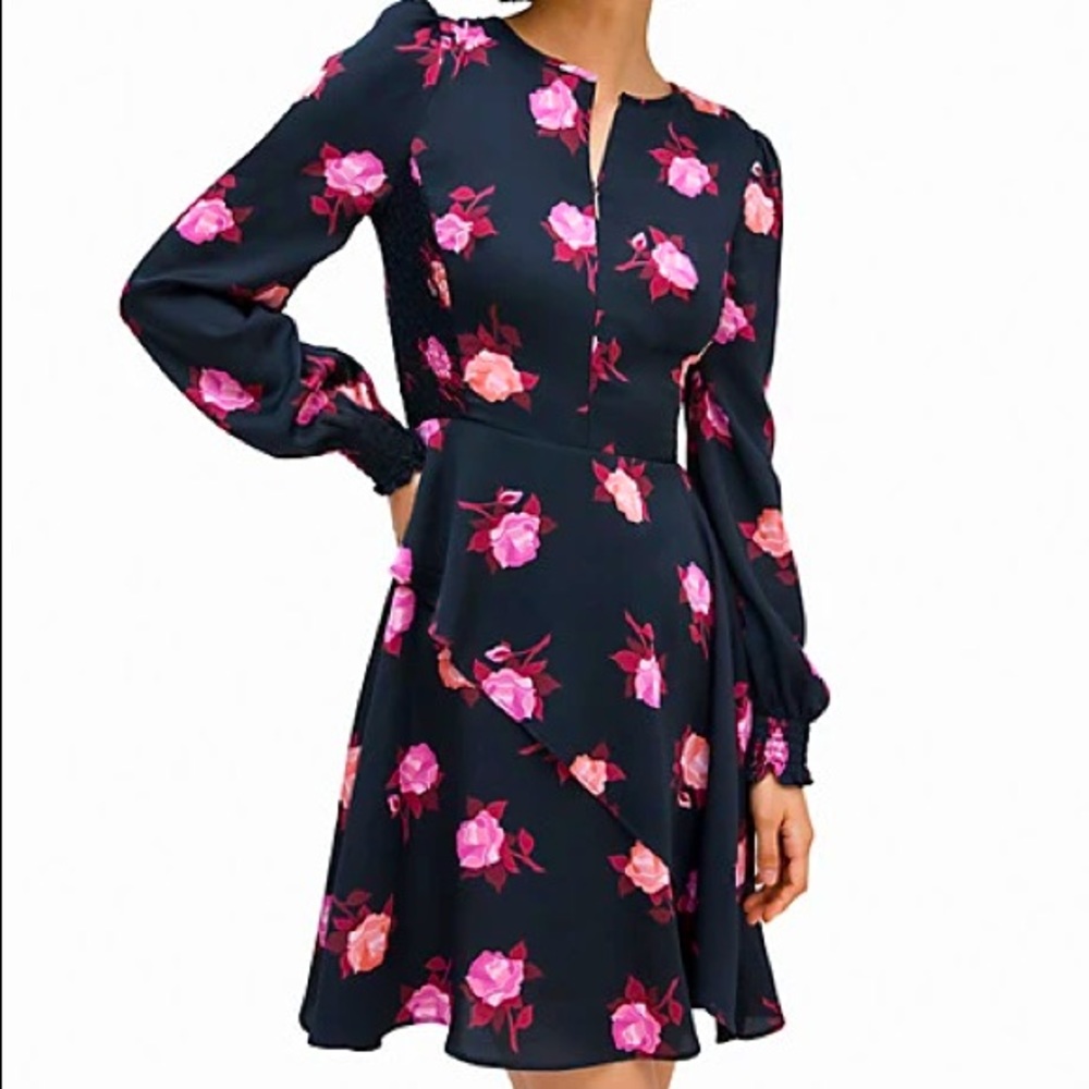 Kate Spade Rose Garden Satin Dress
